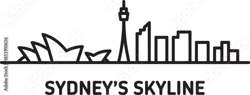 Sydney Skyline Silhouette Australia Cityscape Tower Opera House Buildings Urban Architecture