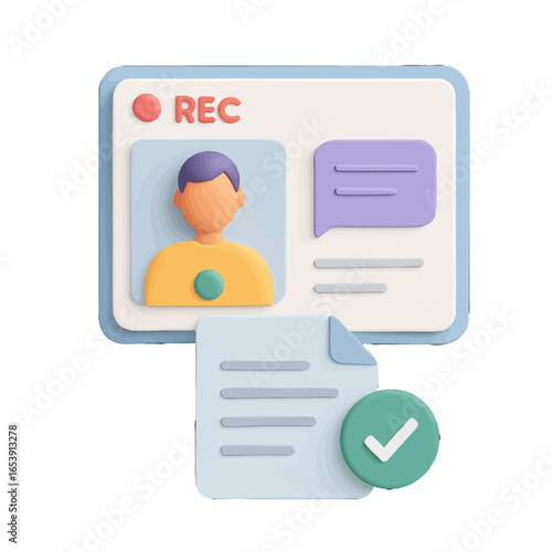 Digital Video Recording Interface with Avatar and Document Elements