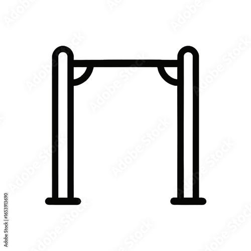 Simple Black Rope Barrier with Stanchions for Event Entrance or Security Area