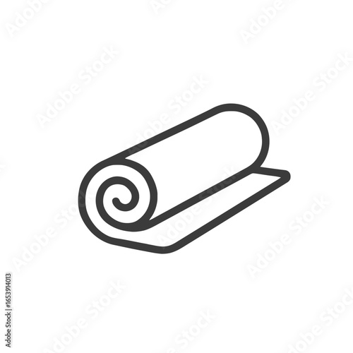 Simple Rolled Towel on Transparent Background in Minimalist Style
