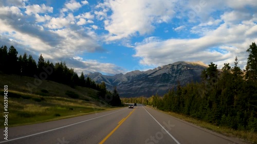 Mountain Road to the Rockies at Sunset