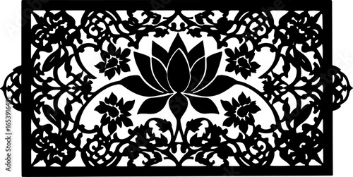 Baroque brilliance black logo featuring an ornate vintage European border, crafted with intricate details and elegant flourishes