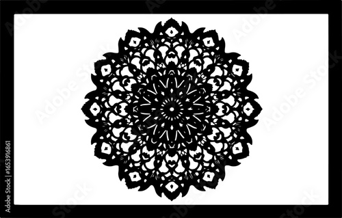 Baroque brilliance black logo featuring an ornate vintage European border, crafted with intricate details and elegant flourishes