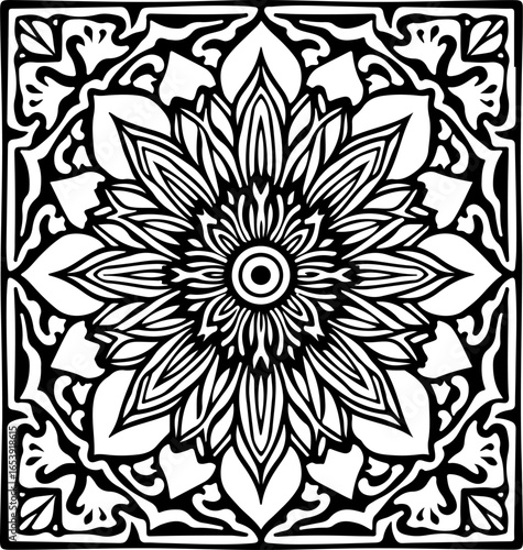 Baroque brilliance black logo featuring an ornate vintage European border, crafted with intricate details and elegant flourishes