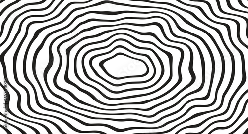 Concentric organic ripple patterns abstract black and white seamless background texture