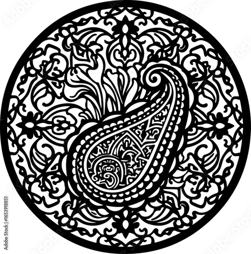 Baroque brilliance black logo featuring an ornate vintage European border, crafted with intricate details and elegant flourishes
