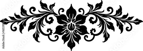 Baroque brilliance black logo featuring an ornate vintage European border, crafted with intricate details and elegant flourishes