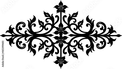 Baroque brilliance black logo featuring an ornate vintage European border, crafted with intricate details and elegant flourishes
