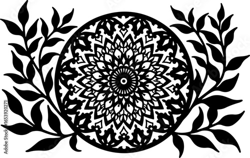 Baroque brilliance black logo featuring an ornate vintage European border, crafted with intricate details and elegant flourishes