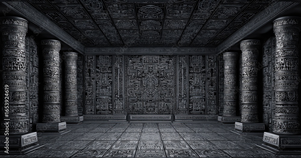 Obraz premium Dark, ornate, ancient room