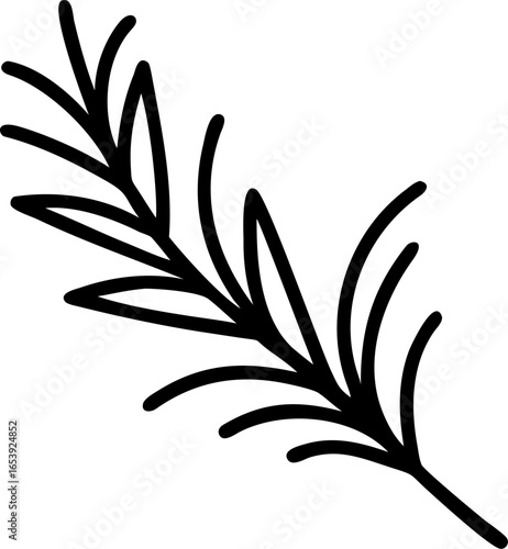 A delicate and detailed botanical illustration of a fresh rosemary sprig perfect for culinary health or decorative design projects