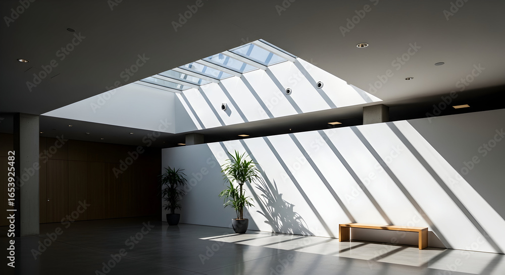 Obraz premium Modern building interior atrium with sunlight
