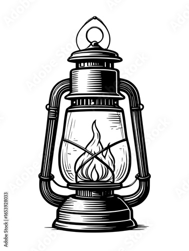 vintage oil lamp isolated