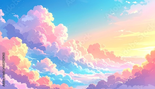Pastel Cloudscape, Sunset View, Sky Art