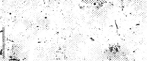 Vector modern geometric style halftone dots grunge overlay background