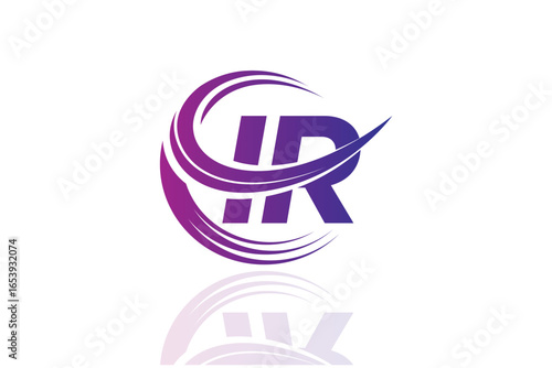 IR Circular Swirl Logo – Modern Gradient Symbol for Business, Corporate & Creative Branding Identity Design