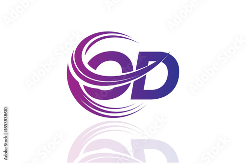 OD Circular Swirl Logo – Modern Gradient Symbol for Business, Corporate & Creative Branding Identity Design