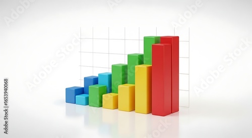 Colorful bar chart showing growth and success isolated on white background Free Download Colorful bar chart showing growth and success isolated on white background - GFXLoad