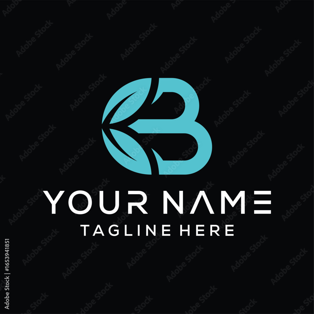 Obraz premium initial B leaf abstract logo design