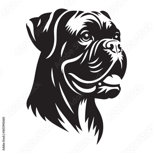 Boxer Dog Vector Silhouette – Strong Athletic Canine Outline Design, Perfect for Pet Lovers, Guard Dog Art, Logos, Prints, Home Decor, Illustrations, and Graphic Projects
