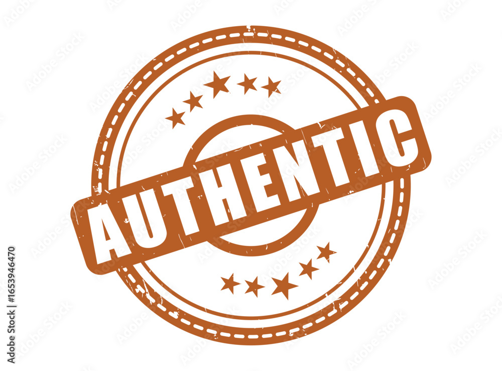 Fototapeta premium AUTHENTIC Rubber Stamp Seal with a Star Border