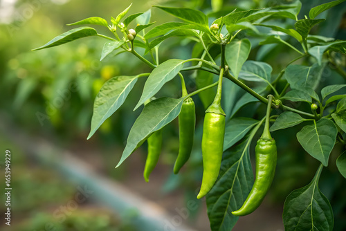 Wallpaper Mural Green chilli with plant  Torontodigital.ca