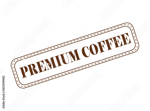 PREMIUM COFFEE Rubber Stamp Seal with an Outline