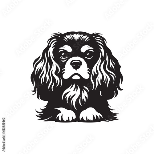 Cavalier King Charles Spaniel Vector Silhouette – Elegant Toy Breed Outline, Perfect for Dog Lovers, Pet Art, Logos, Prints, Graphic Design, Illustrations, Home Decor, and Creative Projects
