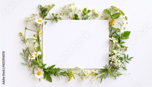 Wallpaper Mural 白い花のフレーム Torontodigital.ca