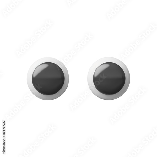 Eyes wide open realistic vector 3D design, emoji emoticon volume face elements looking facial expression, eyesight pair