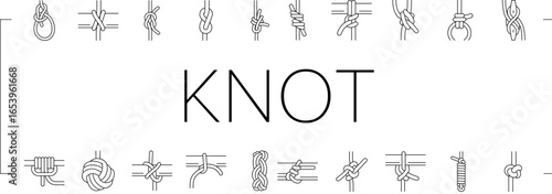 nautical knot rope marine icons set vector