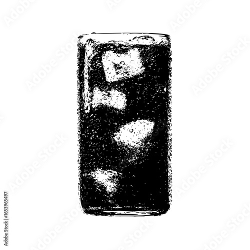 Iced drink in glass vector illustration refreshing beverage with ice cubes cold drink vector design art