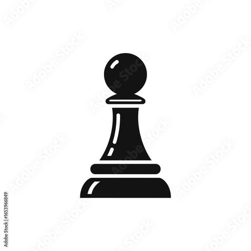 A black chess pawn icon on a white background.