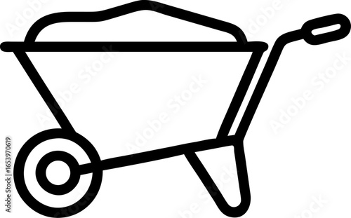 Single wheelbarrow illustration on a clean white background