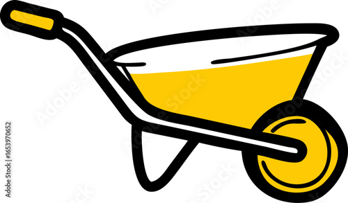Single wheelbarrow illustration on a clean white background