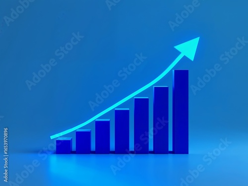 Free Download Growing Bars Chart with Arrow, Symbolic of Successful Business, Finance and Economy - GFXLoad