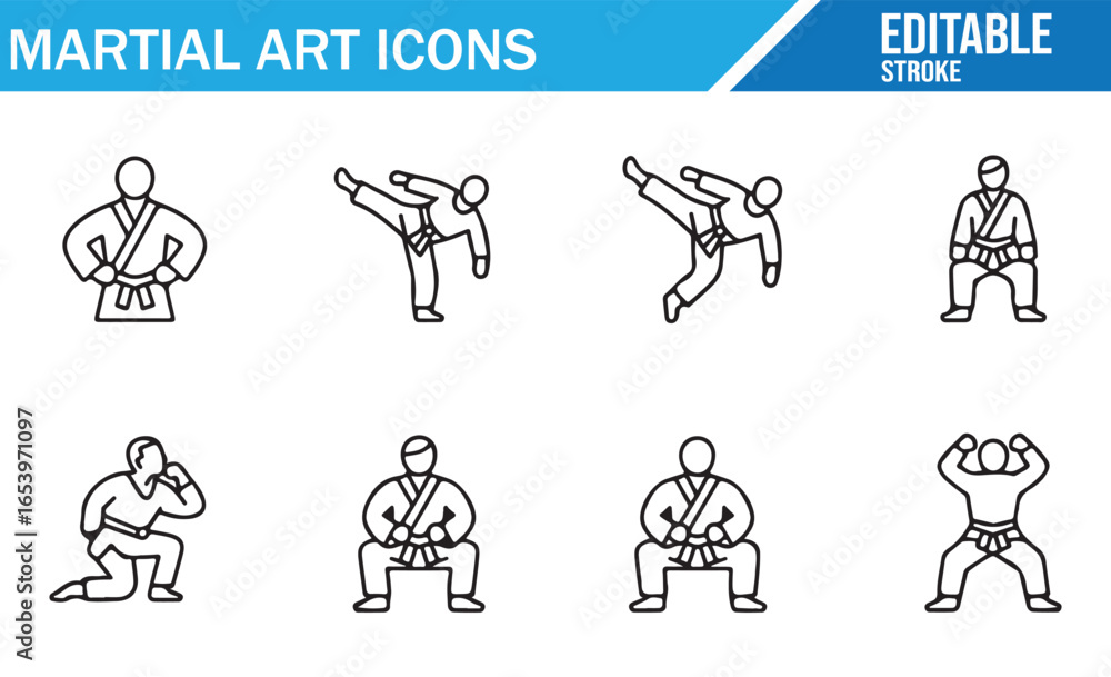 Collection of Martial Art Poses and Stances for Karate, Taekwondo, and Judo Collection of Martial Art Poses and Stances for Karate, Taekwondo, and Judo