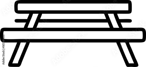 Classic wooden garden bench illustration on a clean white background