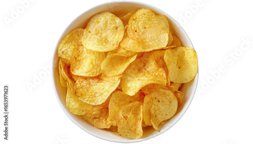 A white bowl filled with potato chips