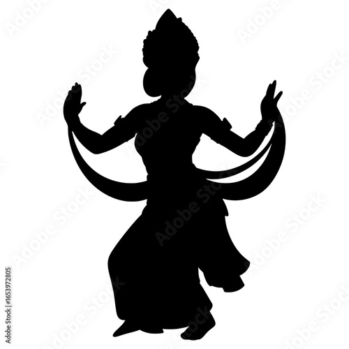 Bali Dance Silhouette Illustration 