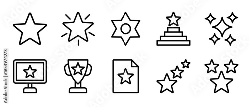 Star icon sheet multiple concept and collection