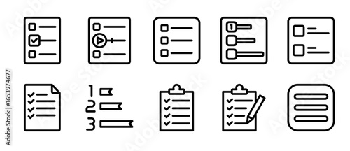 List icon sheet multiple concept and collection