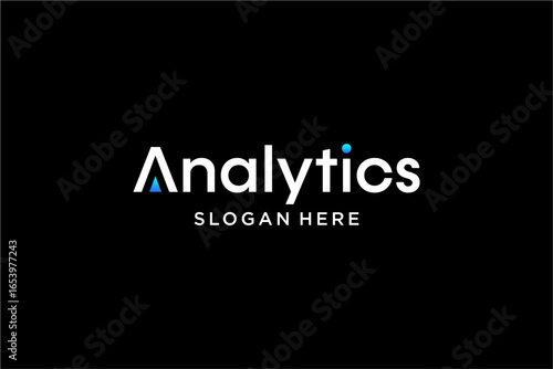 Analytics Logo with Blue Accents on Black Background