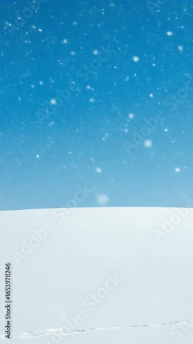 Wallpaper Mural Falling Snow Flurries Gently Descend Against a Clear Blue Winter Sky Torontodigital.ca