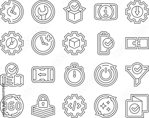 assembly setup product icons set vector
