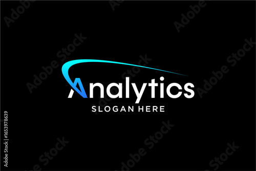 Analytics Company Logo Design with Curve