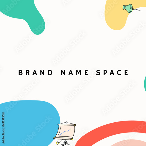 Abstract business presentation background template with colorful shapes and copy space for a brand name