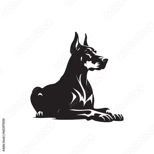 Doberman Pinscher Vector Silhouette – Strong and Elegant Guard Dog Outline, Perfect for Pet Lovers, Logos, Prints, Graphic Design, Illustrations, Home Decor, Stencils, Icons, and Creative Projects
