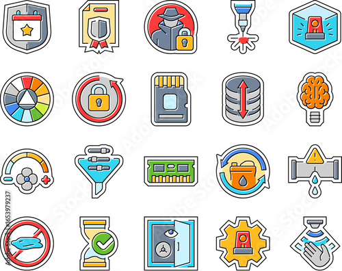 additional features product icons set vector