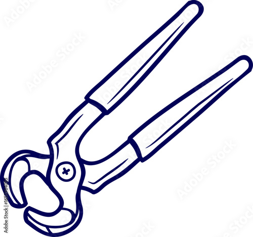 Vector of Pincer pliers Icon flat design. Mechanical Pincer. Pincer Icon – Hand Tool Illustration for Gripping, Cutting, DIY, and Mechanical Work. Vector drawing of pincers